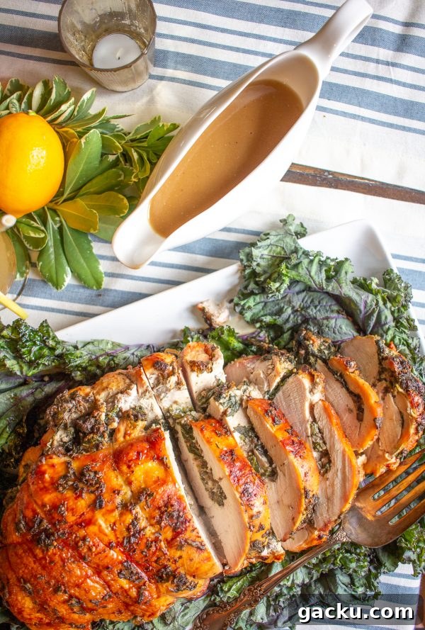 Mushroom Spinach Stuffed Turkey Breast