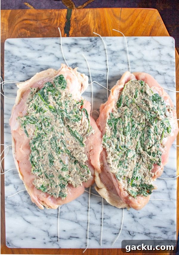 Mushroom Spinach Stuffed Turkey Breast