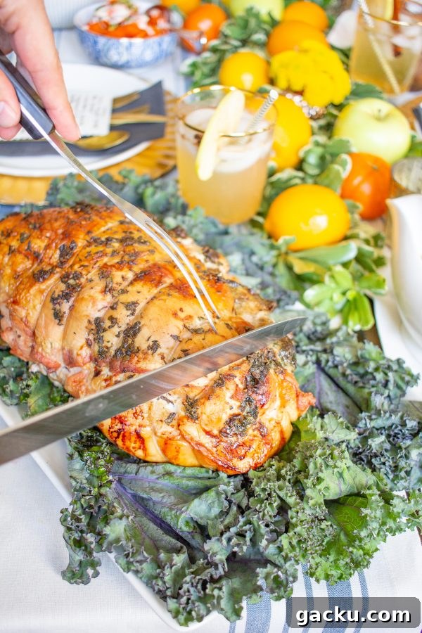Mushroom Spinach Stuffed Turkey Breast