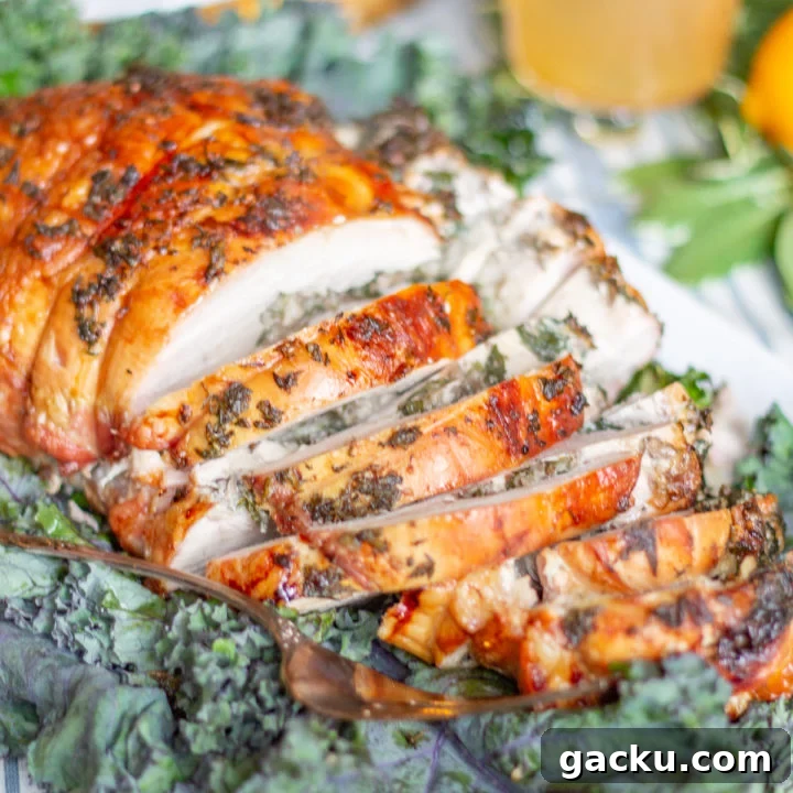 Mushroom Spinach Stuffed Turkey Breast