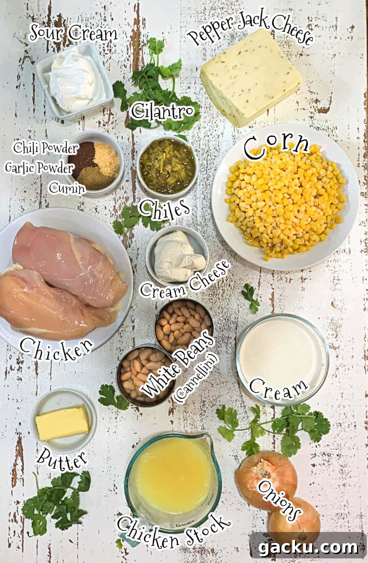 Labeled ingredients for this recipe.