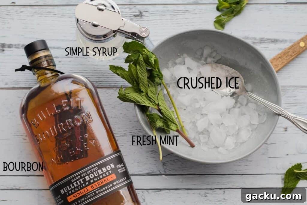 Classic Mint Julep Recipe: How to Make the Southern Cocktail 3 ingredients for mint juleps