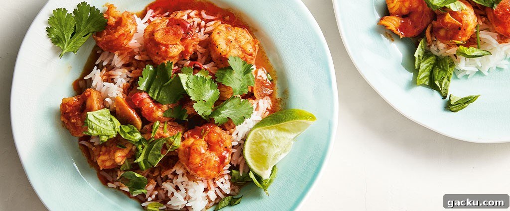 Spicy Red Curry Shrimp with Thai Basil and Lime 2 Red Curry Shrimp with Basil and Lime