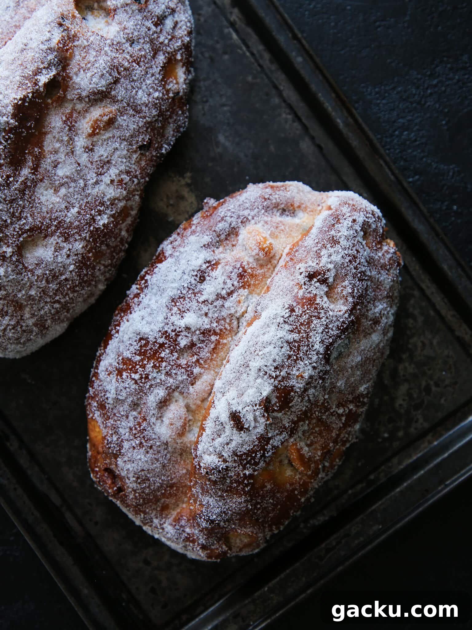 Classic German Stollen Recipe: Traditional Holiday Fruit Bread 5 Holiday Loaf Overhead