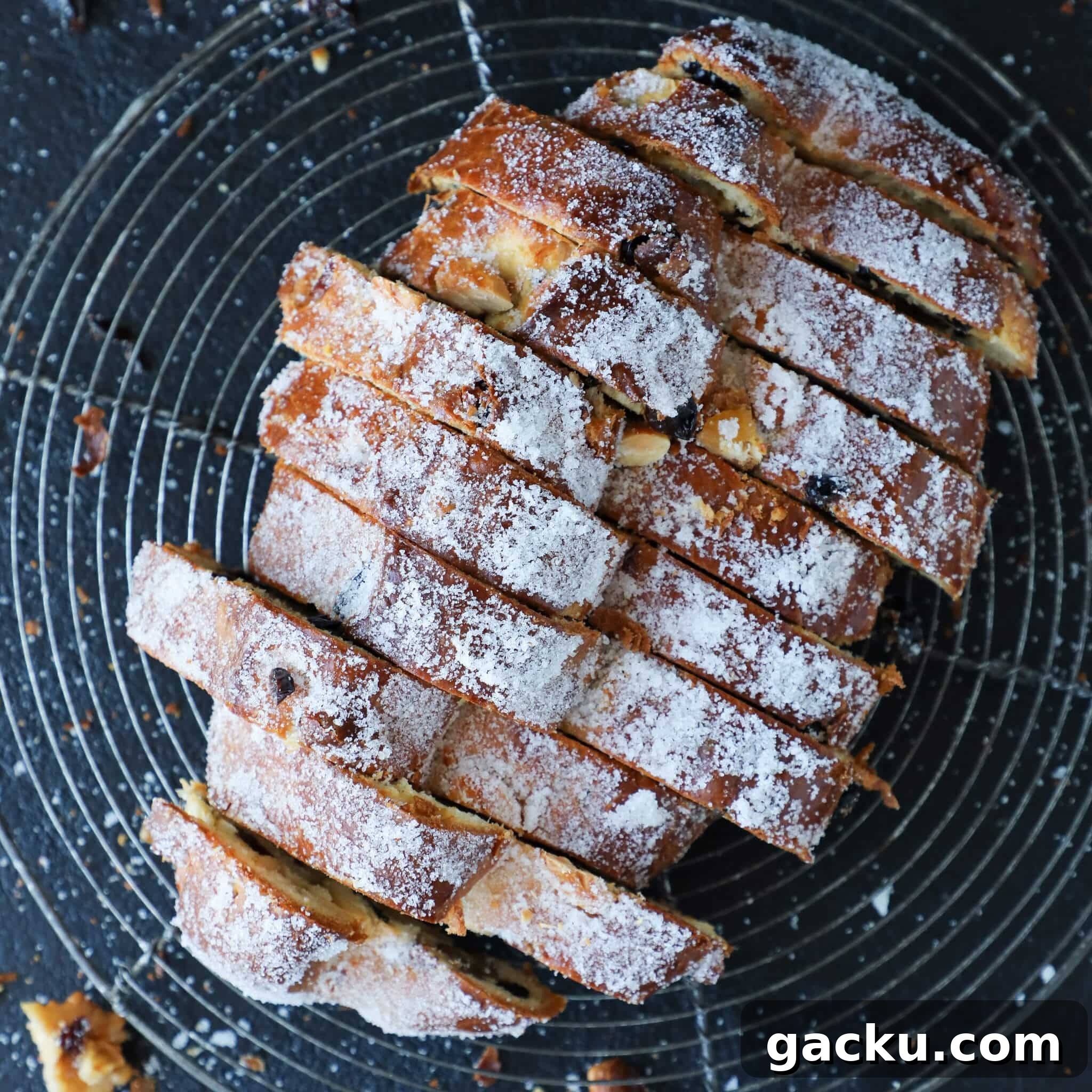 Classic German Stollen Recipe: Traditional Holiday Fruit Bread 7 Holiday Loaf Wire Rack