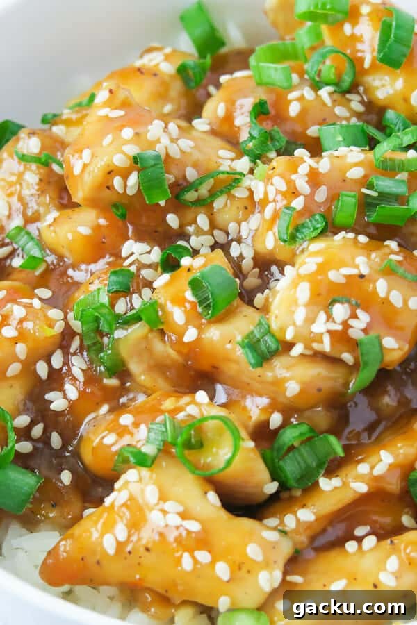 30-Minute Baked Orange Chicken (Low-Calorie, Crispy) 11 close-up of the Baked Skinny Orange Chicken (Easy 30-Minute Meal)