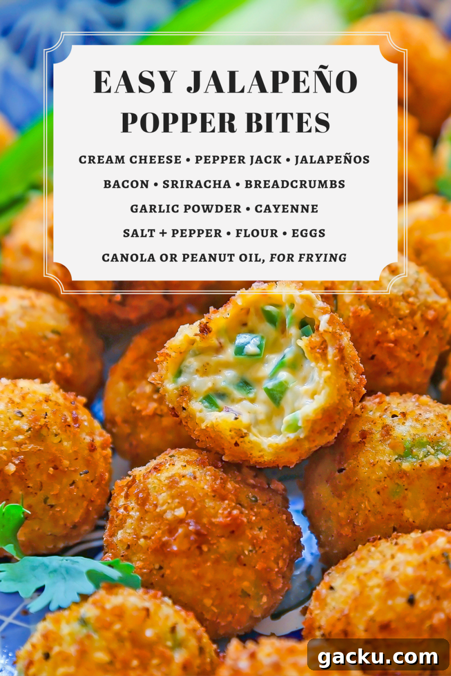Fried jalapeño popper bites