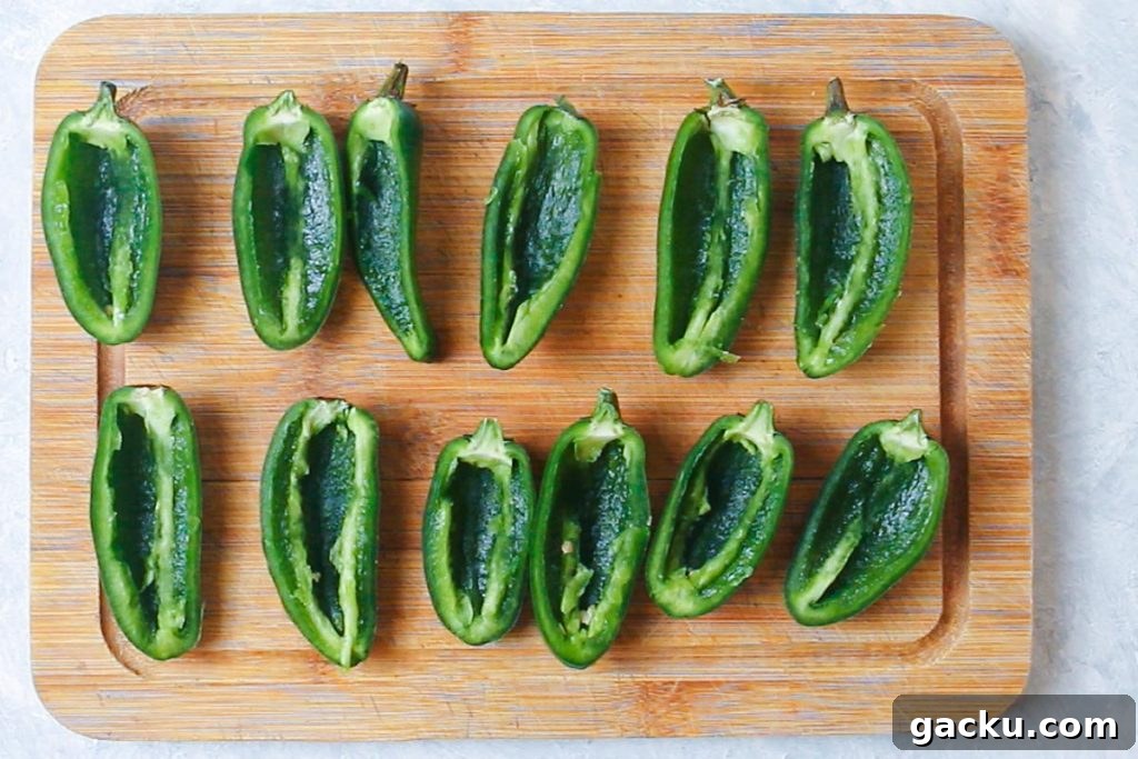 Crispy Air Fryer Jalapeño Poppers: Quick Appetizer Recipe 4 deseeded jalapeno peppers