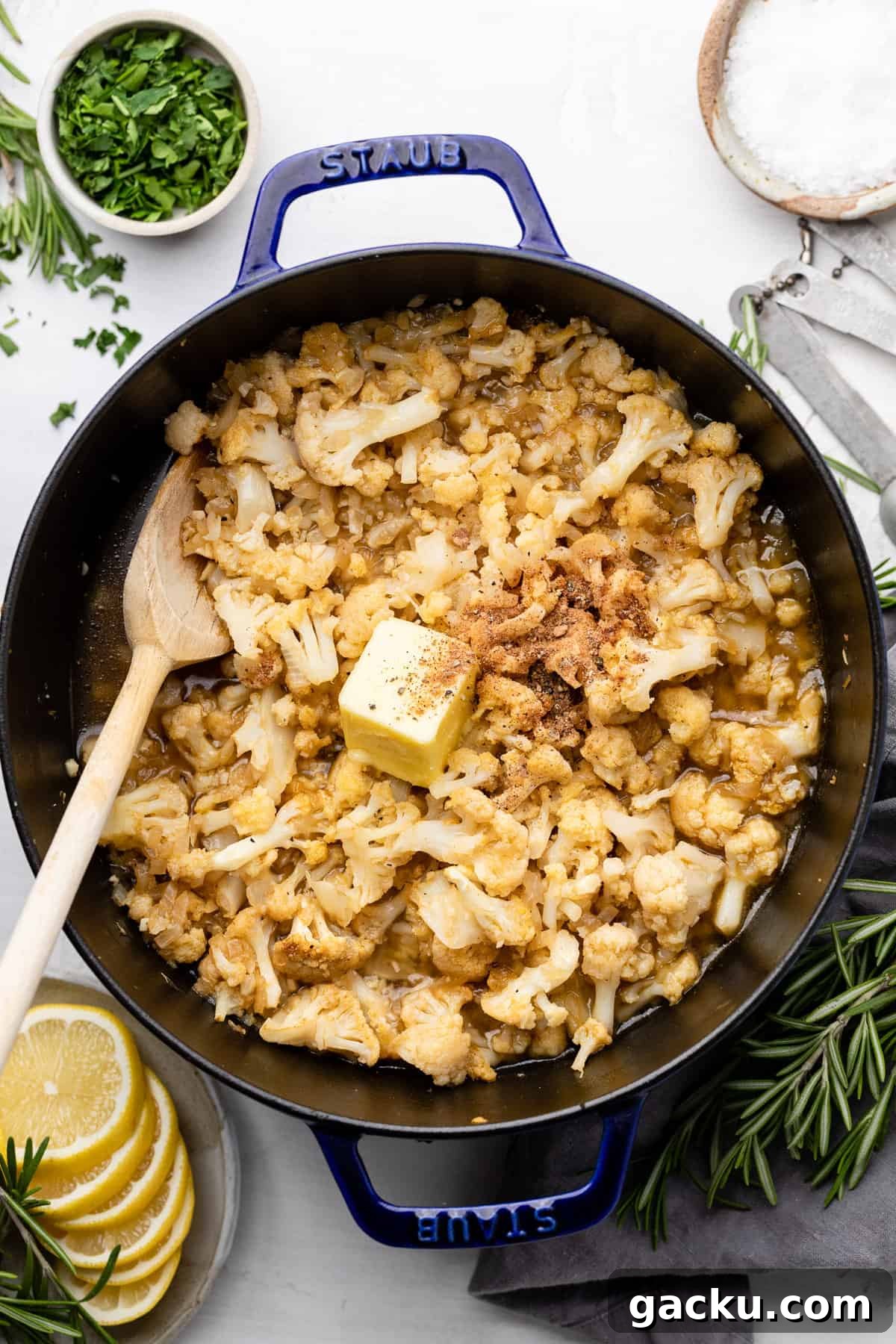 making cauliflower soup