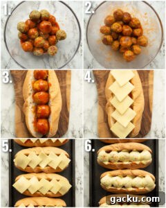 how to make buffalo chicken meatball subs 6 step by step photos showing how to make buffalo chicken meatball subs