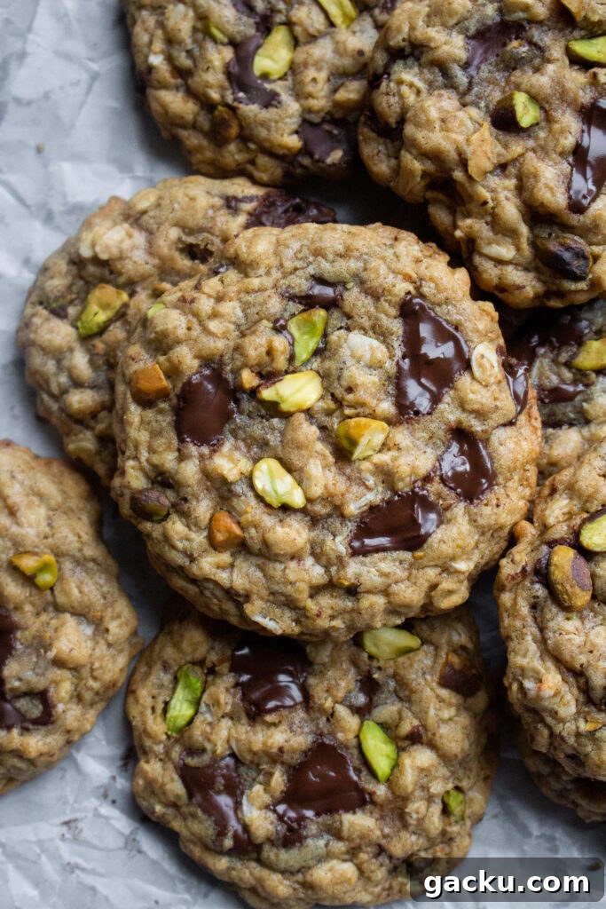Salted Pistachio Chocolate Chunk Oatmeal Cookies Recipe 2 img 44871 1