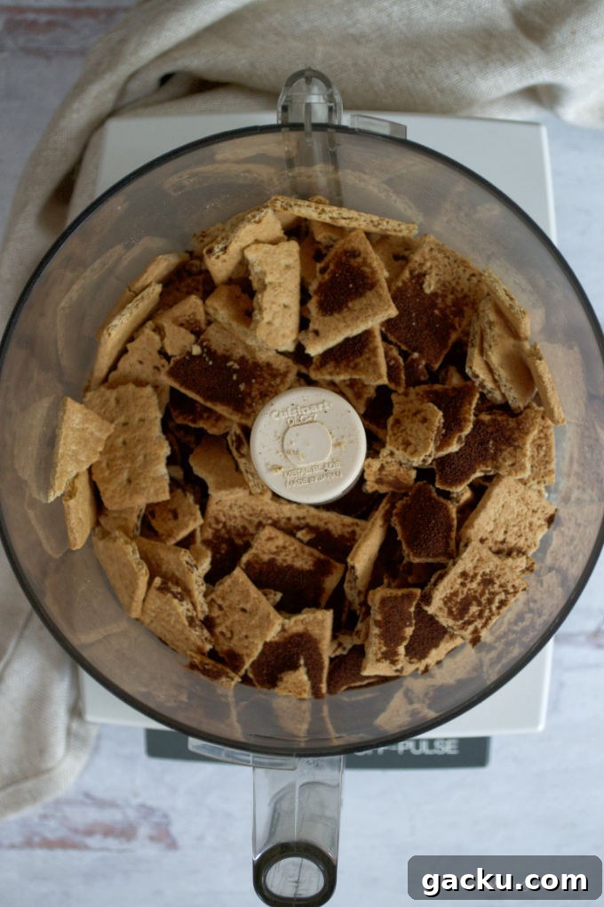 Mini Peanut Butter Espresso No-Bake Cheesecakes 5 graham crackers, espresso powder and brown sugar in a food processor