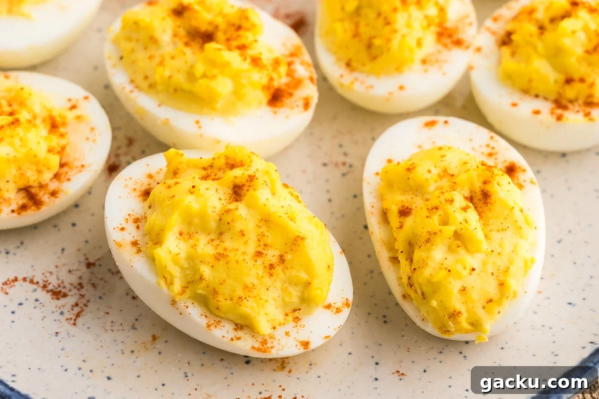 Million-Dollar Deviled Eggs Recipe: Rich, Creamy Party Classic 2 easy million dollar deviled eggs close up photo