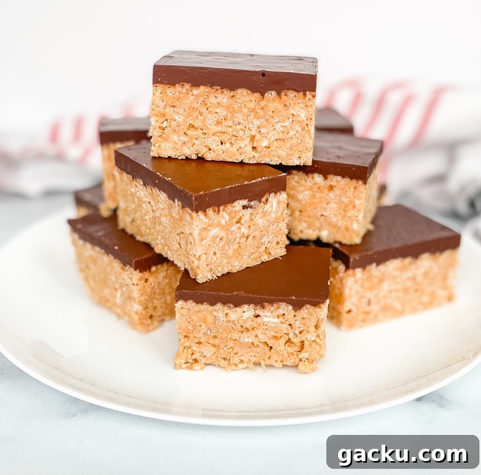 The Best Peanut Butter Rice Krispies Treats With Chocolate