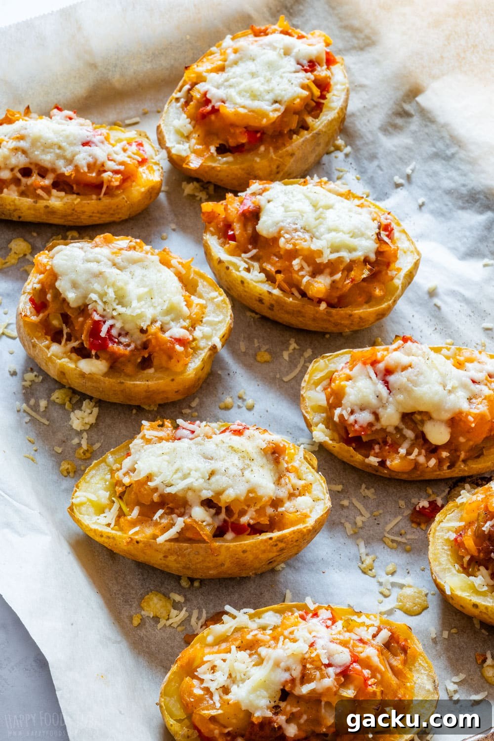 Ultimate Twice-Baked Potatoes Recipe for Crispy, Cheesy Potatoes 8 Homemade stuffed baked potatoes.