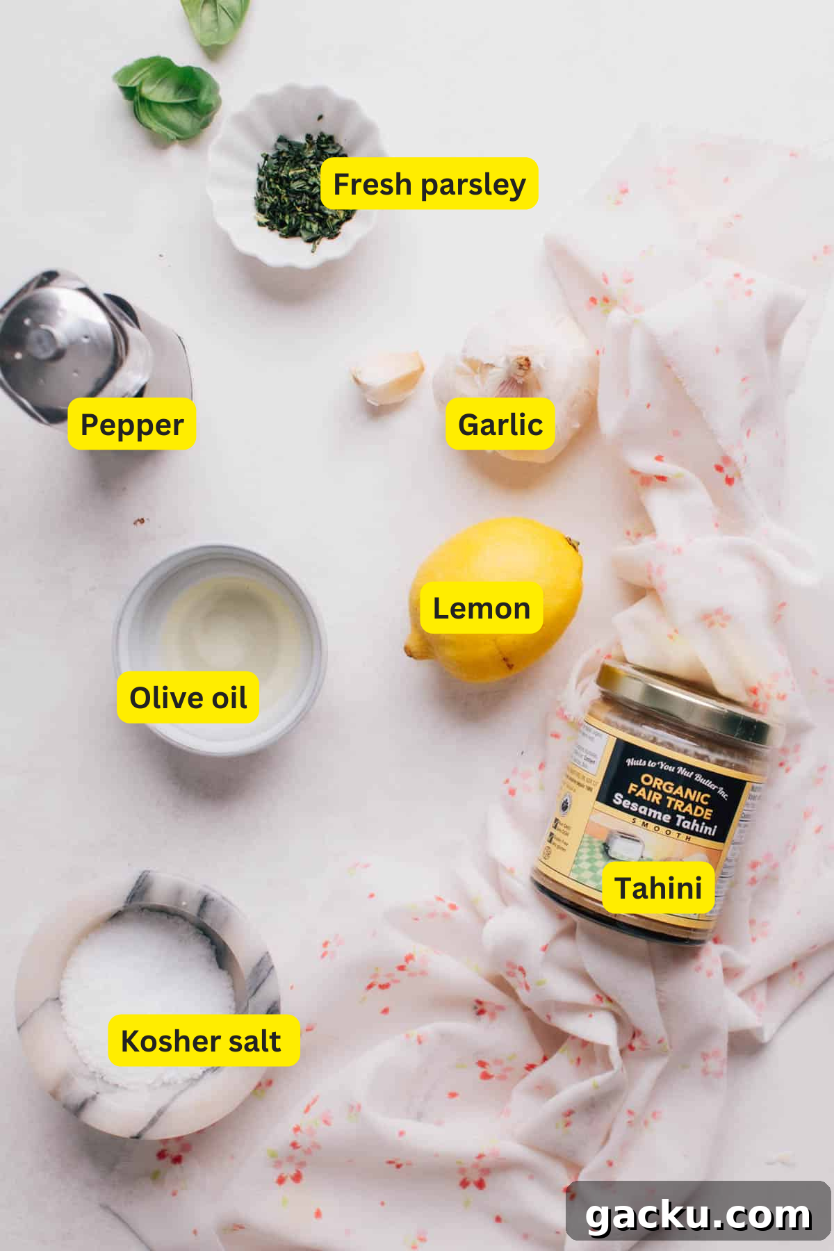 Lemon Herb Tahini Ingredients
