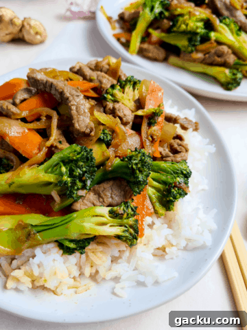 Chinese beef and vegetable stir fry