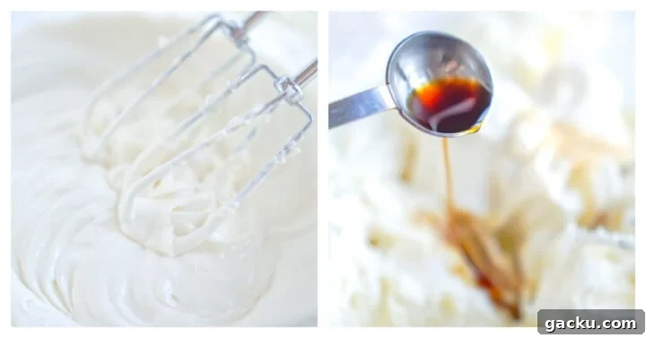 Creamy No-Bake Lemon Cheesecake Bars Recipe 5 adding vanilla to the cheesecake