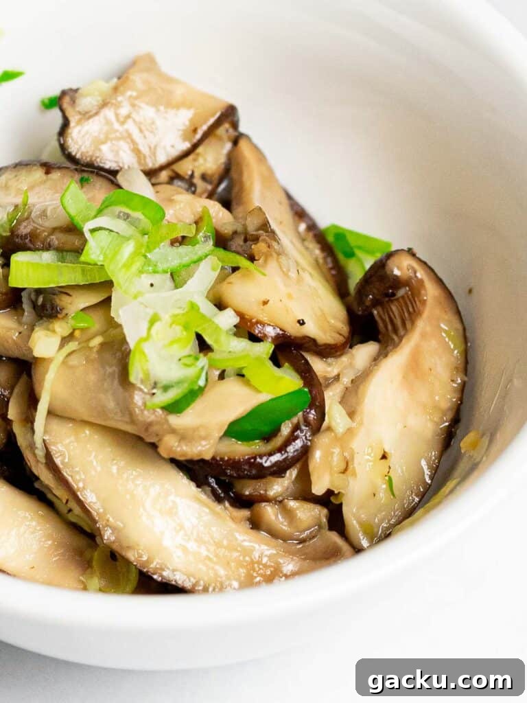 stir fried Korean shiitake mushroom side dish