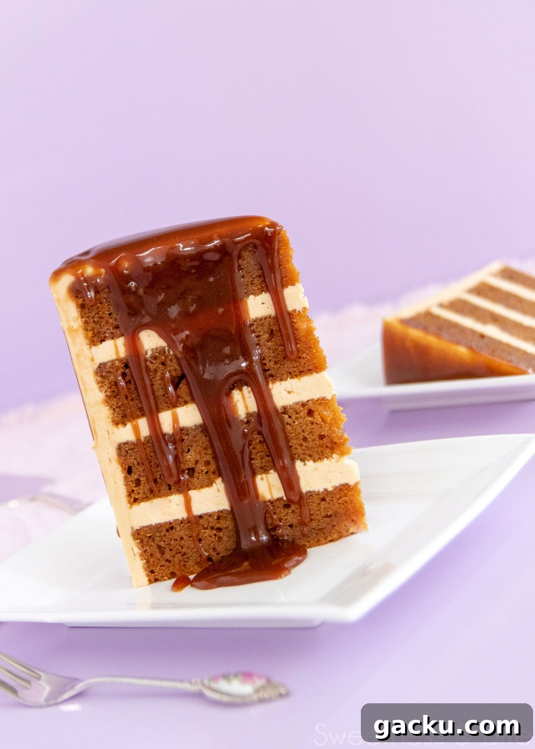 Rich, dark caramel mud cake made using real caramel sauce. This is every caramel lover's dream cake! Includes recipe details for making the cake gluten-free, and how to make the most amazing caramel Swiss meringue buttercream.