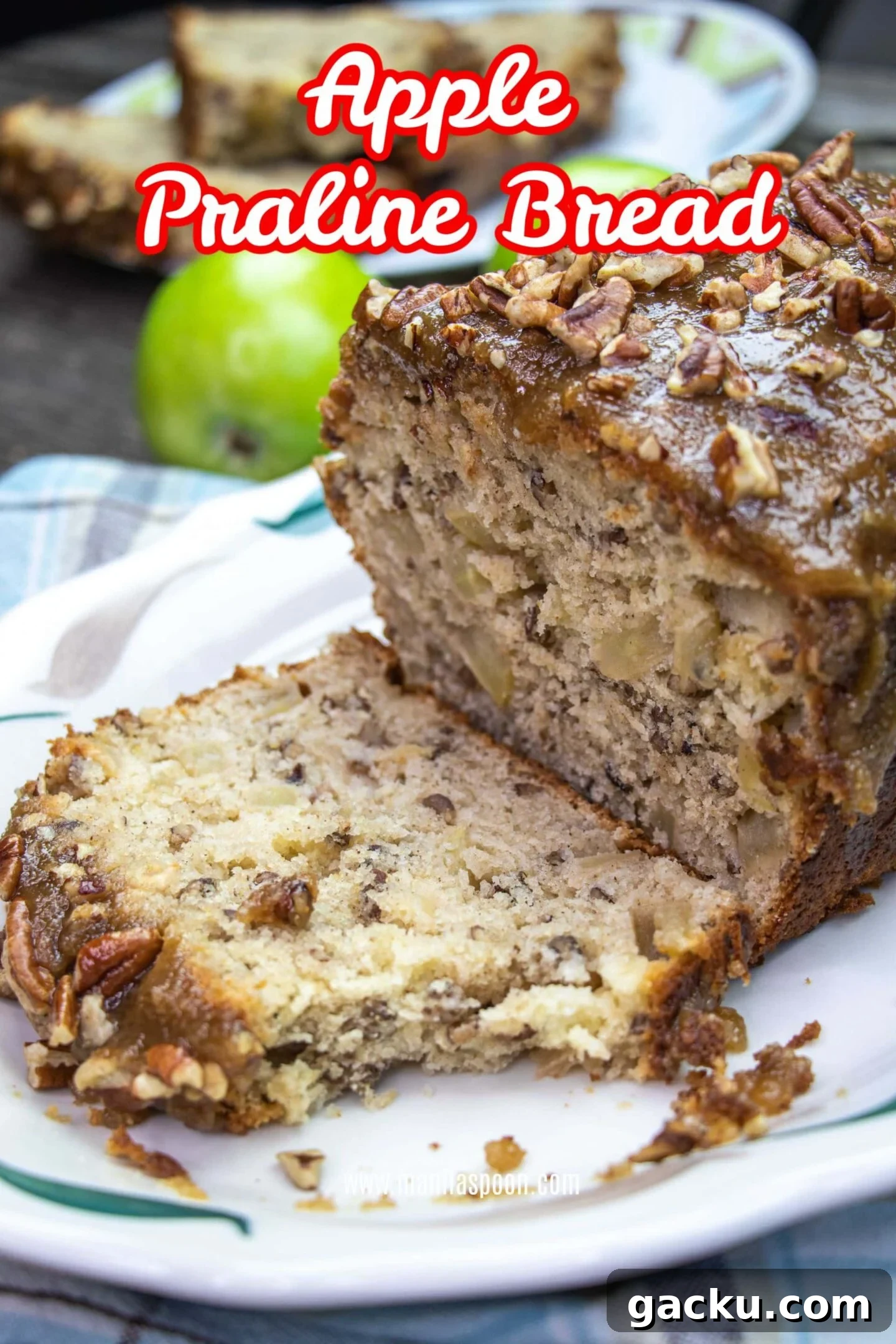Apple Praline Sweet Bread Recipe with Crunchy Caramel Topping 2 Apple Bread