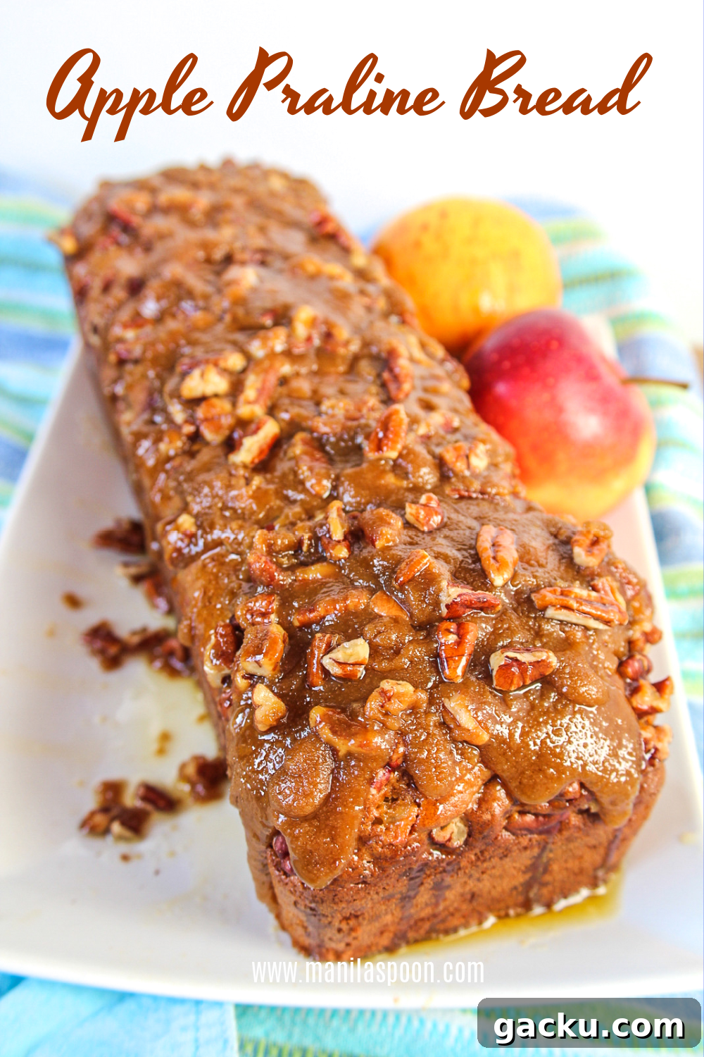Apple Praline Bread in loaf pan Loaf in pan