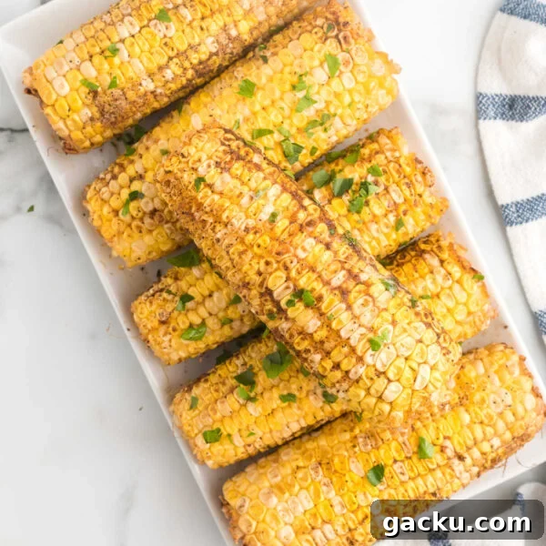 Corn on the cob on a platter