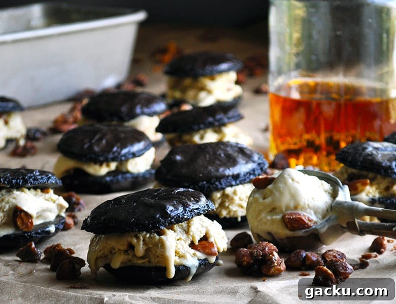 Chocolate Butterscotch Ice Cream Sandwiches | ofbatteranddough.com