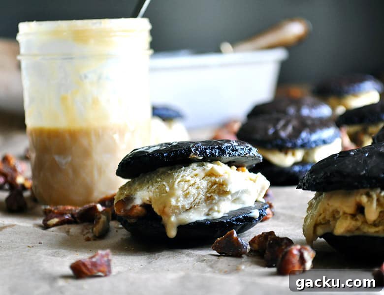 Chocolate Butterscotch Ice Cream Sandwiches | ofbatteranddough.com
