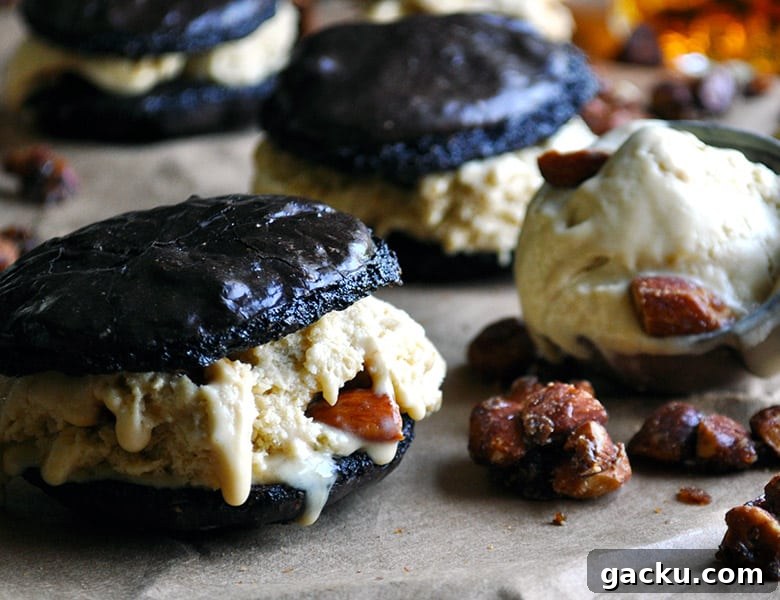 Chocolate Butterscotch Ice Cream Sandwiches | ofbatteranddough.com