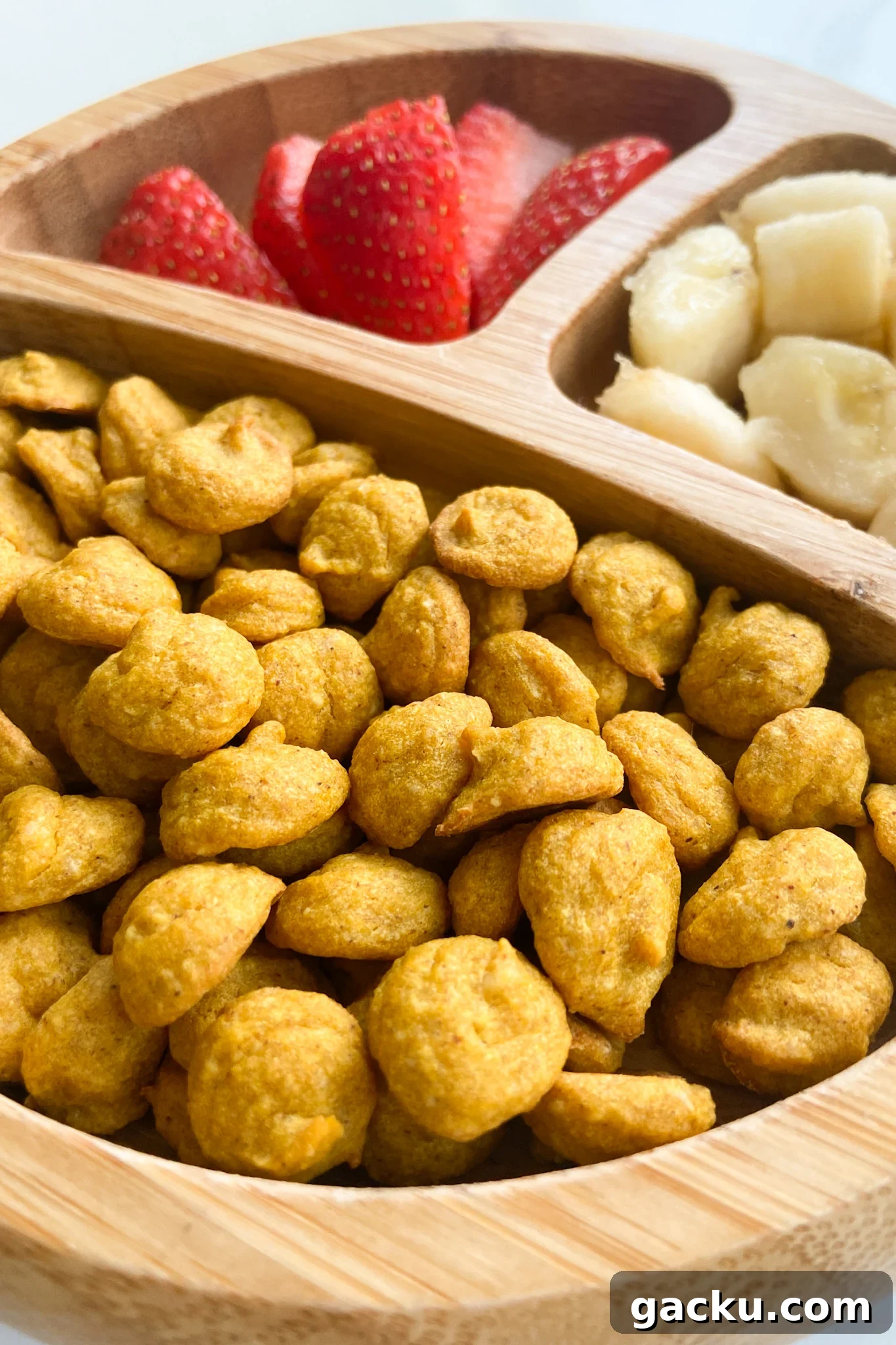 Kid-Friendly Halloween Snack Ideas Kids Will Love 12 Pumpkin puffs served with strawberries and bananas