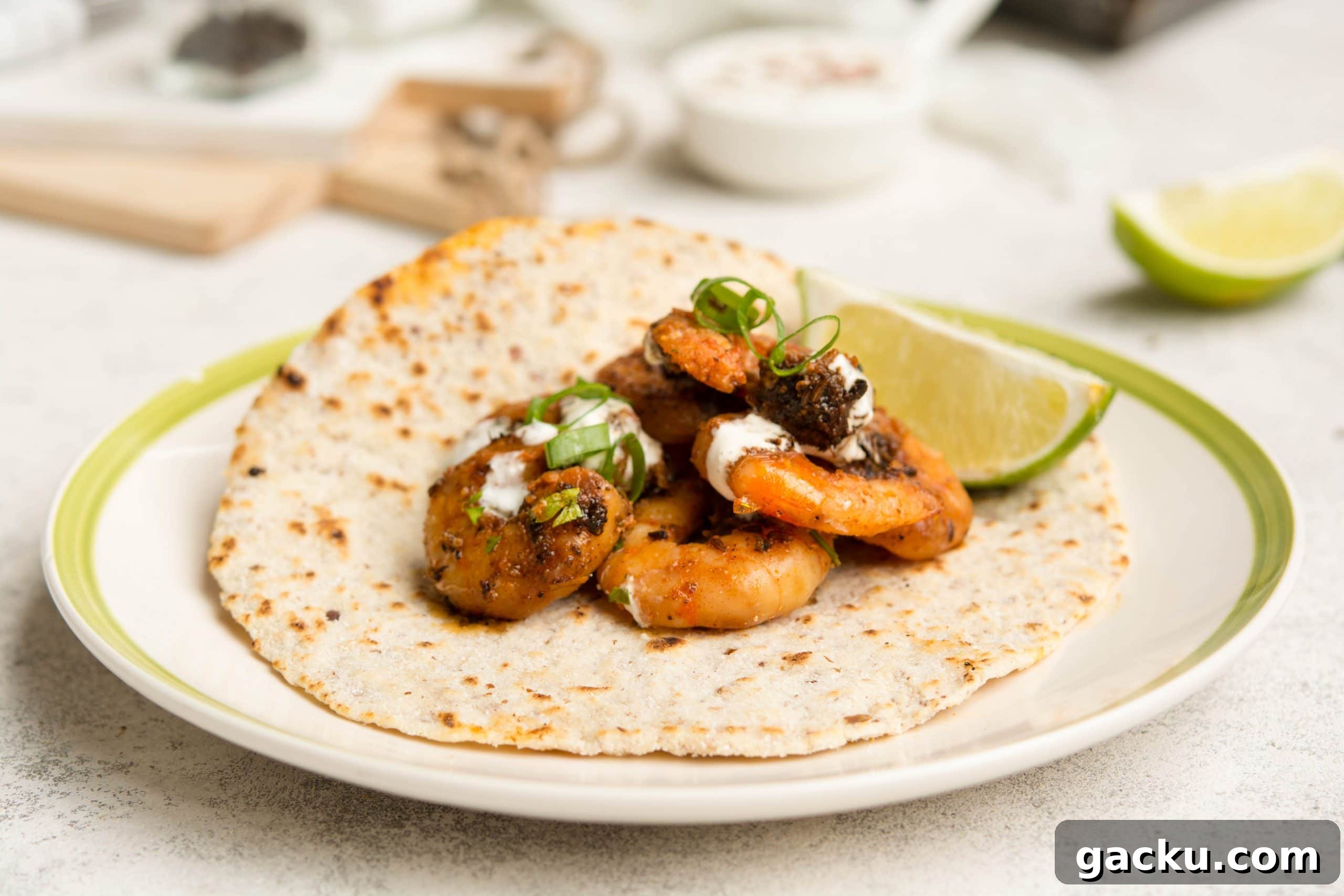 Spicy Blackened Shrimp Tacos with Cilantro Lime Slaw 7 Tortilla Served3