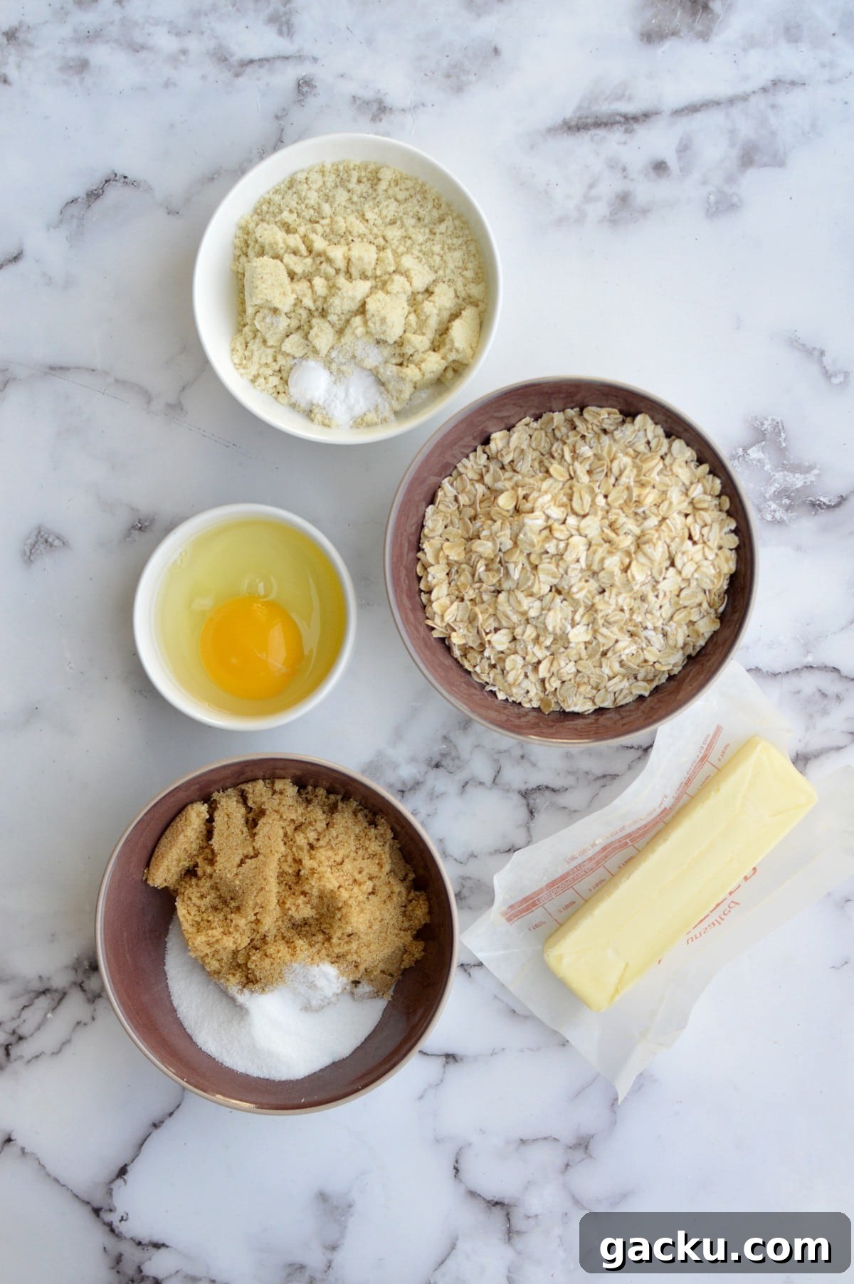 Ingredients for almond flour oatmeal cookies