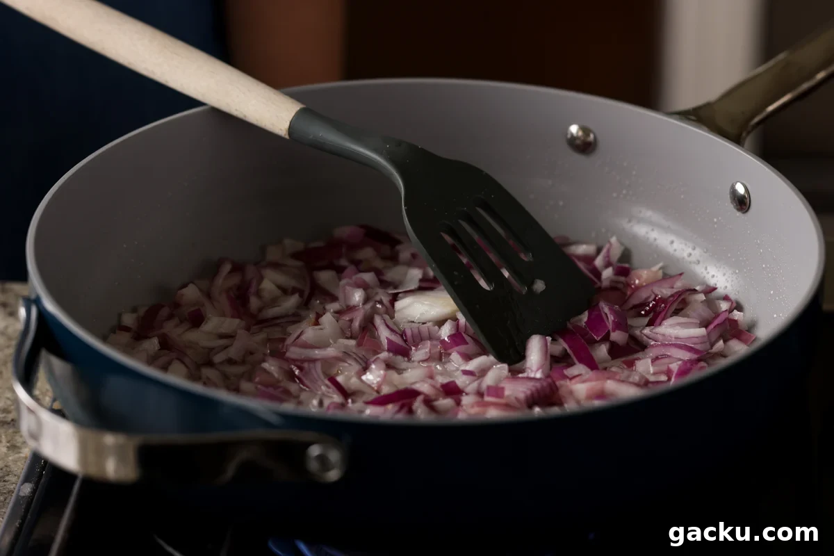 sautéing onions