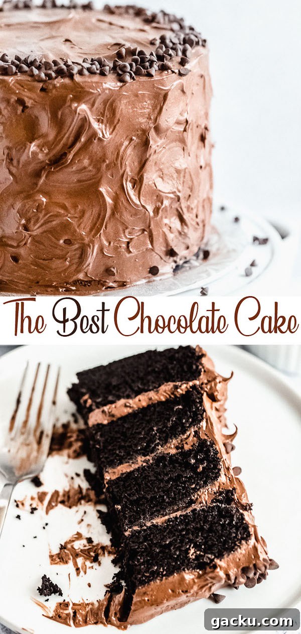 chocolate cake recipe pin image