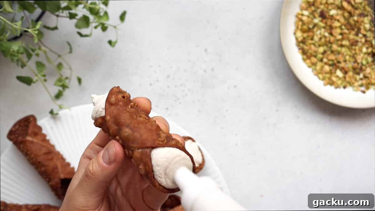 Vegan Cannoli: Crispy Shells with Creamy Ricotta-Style Filling 12 filling the vegan cannoli