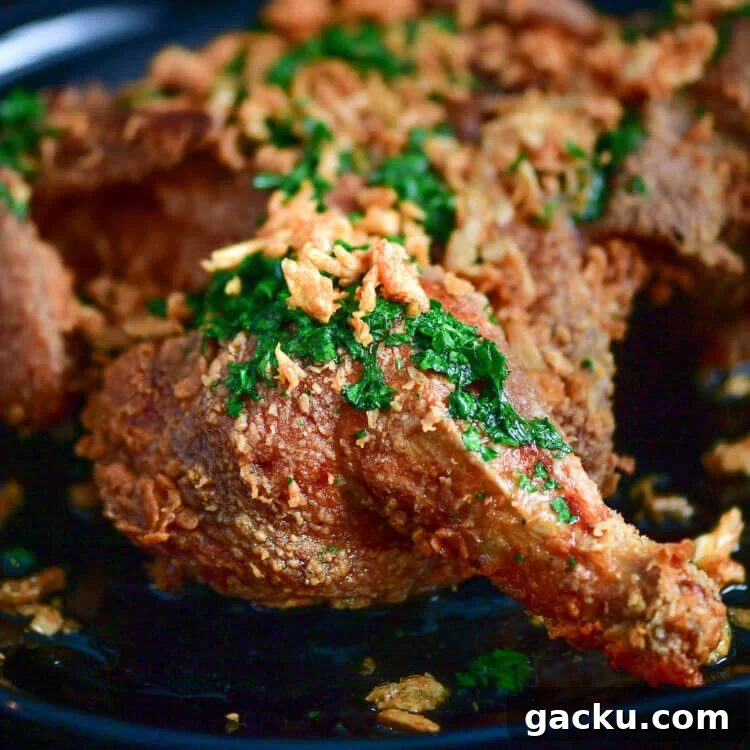 Butter garlic fried chicken recipe