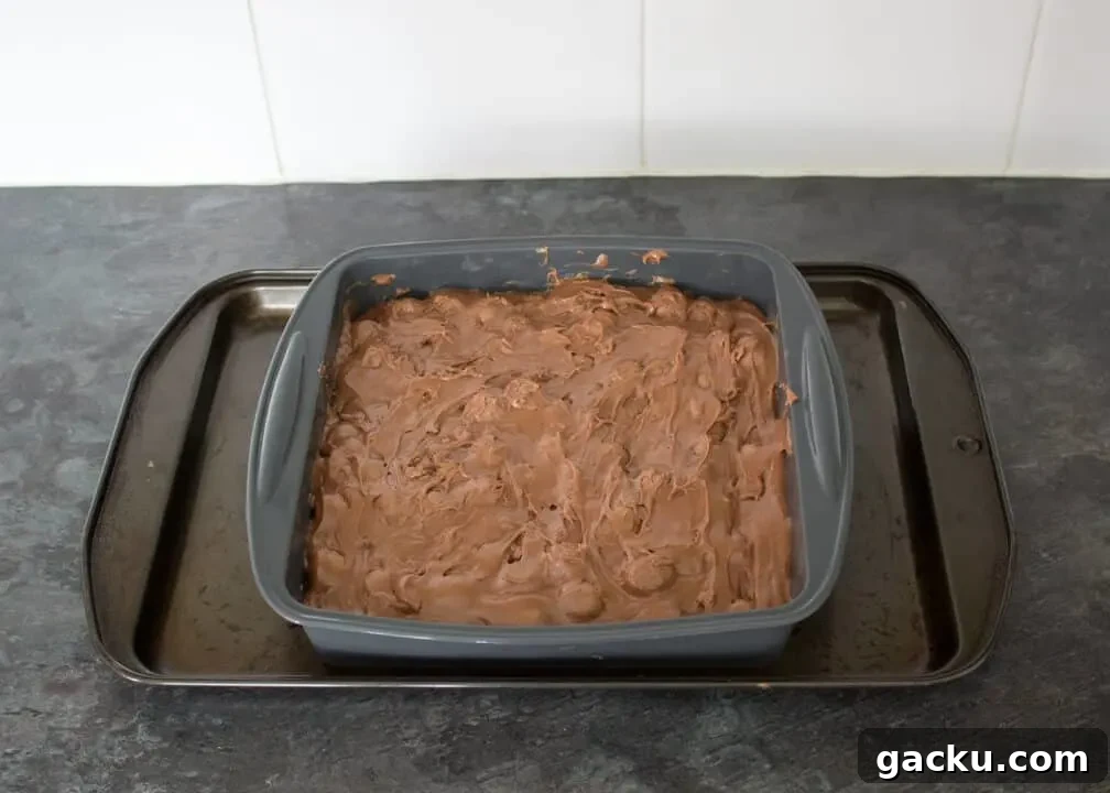 Maltesers Microwave Fudge mixture in a silicone pan