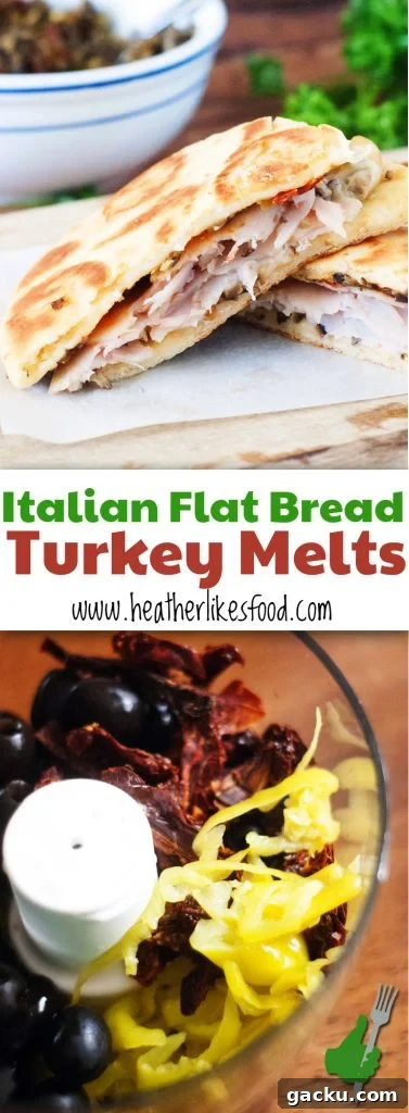 Italian Flatbread Turkey Melts with Mozzarella and Pesto 8 Italian Flat Bread Turkey Melts