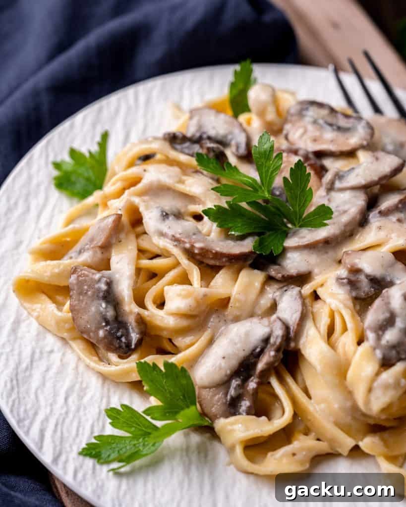 Fettuccine Alfredo with Mushrooms (Cream-Free) 2 Fettuccine Alfredo with Mushrooms (No Cream)