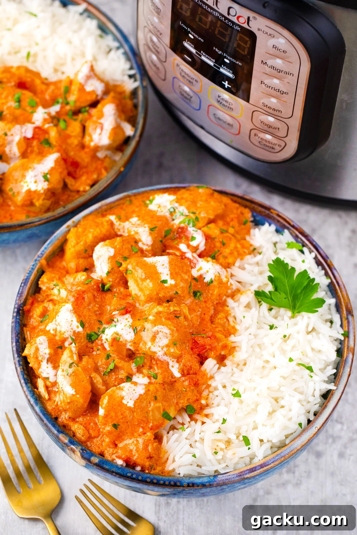 Instant Pot Chicken Tikka Masala with Fragrant Basmati Rice 20 Instant Pot chicken tikka masala with rice.
