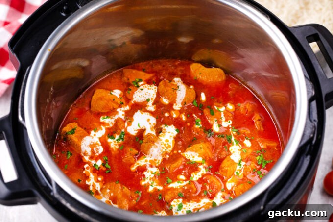 Instant Pot Chicken Tikka Masala with Fragrant Basmati Rice 10 Creamy and buttery Instant Pot chicken tikka masala.