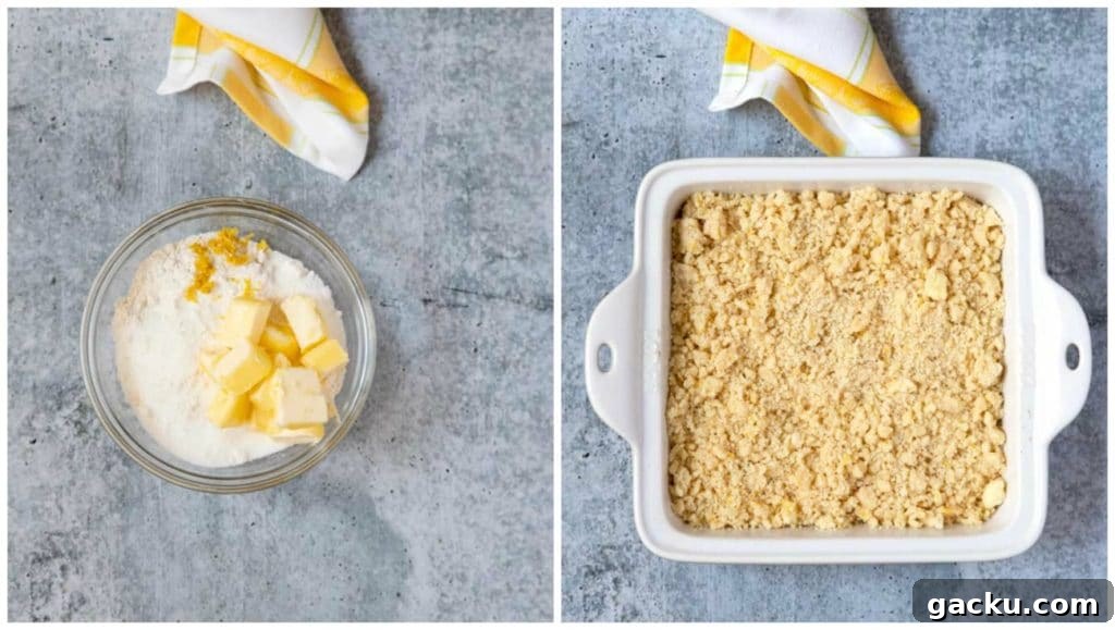 Crumb topping ingredients mixed together and then poured over the top of the coffee cake.