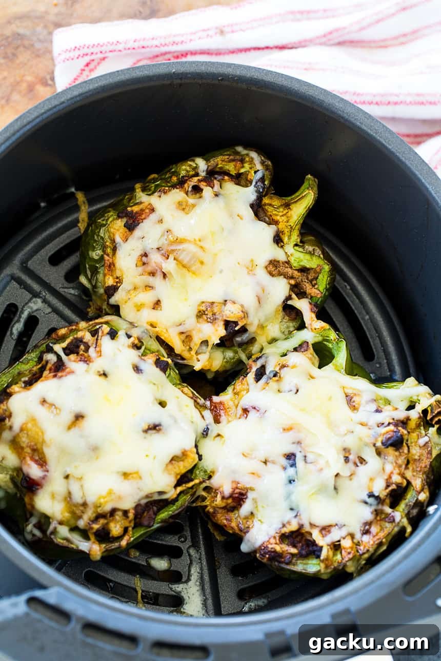 Air Fryer Taco-Stuffed Bell Peppers | Low-Carb Dinner Idea 3 Air Fryer Taco Stuffed Peppers (Low Carb)