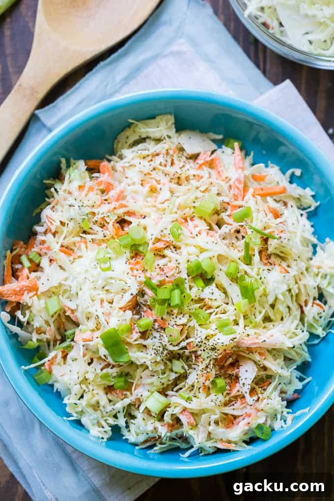 Skinny Southern Creamy Coleslaw