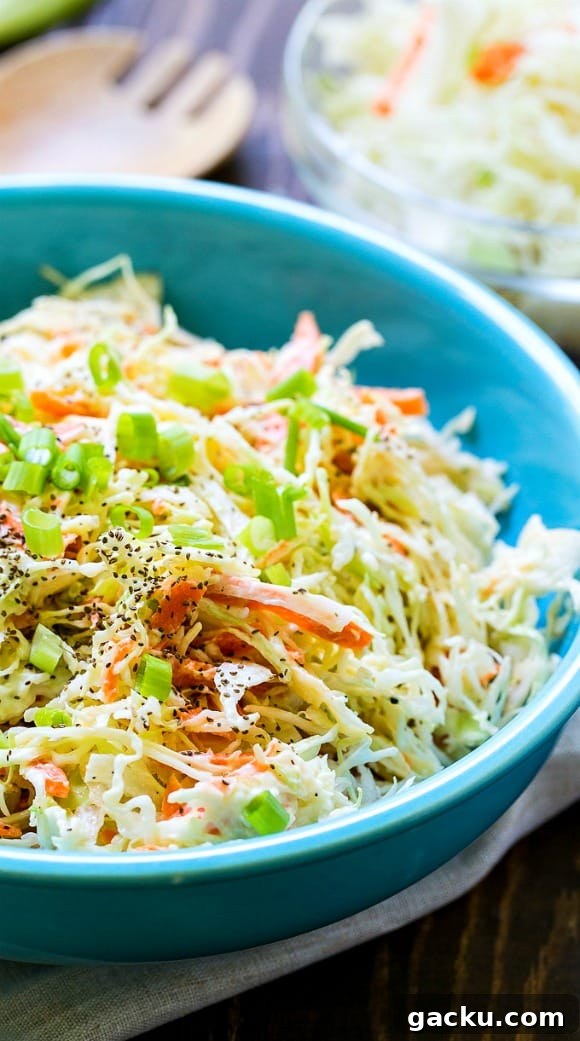 Skinny Southern Creamy Coleslaw