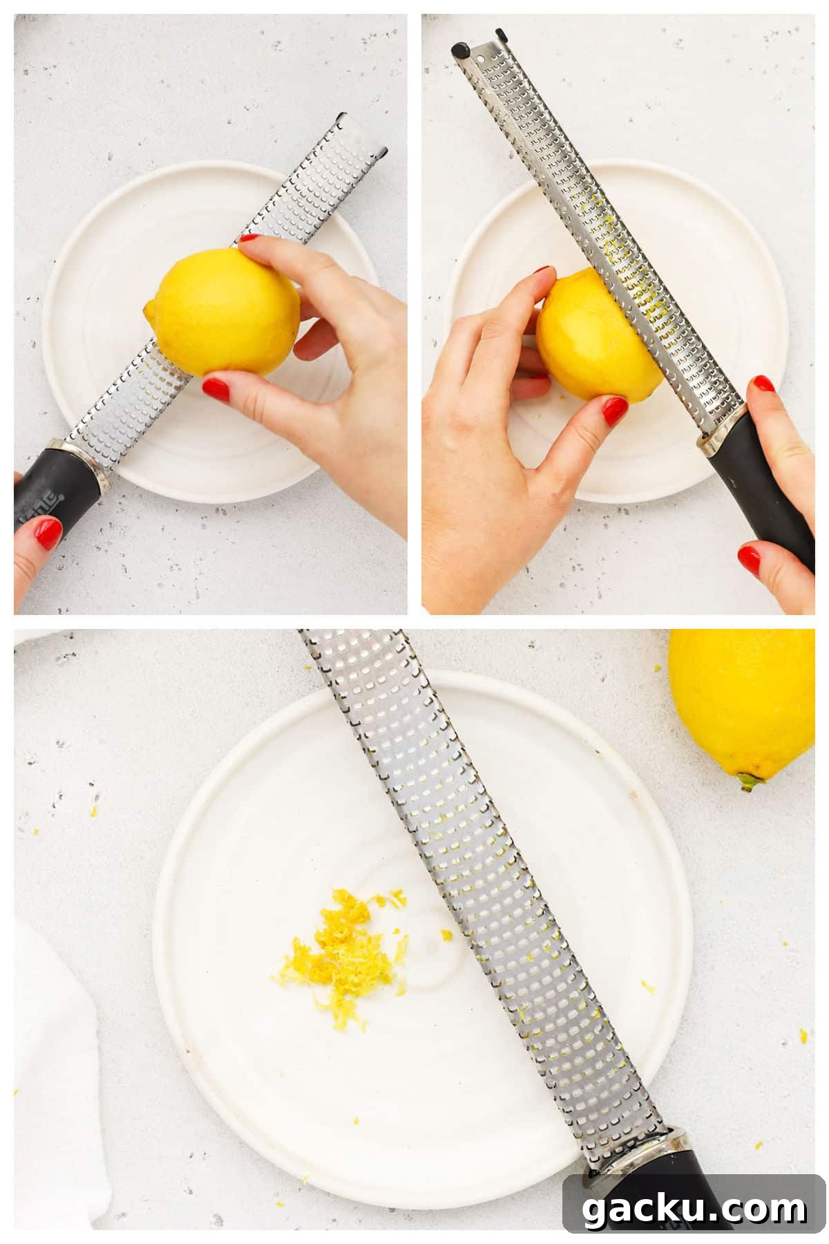 zest a lemon with a microplane zester