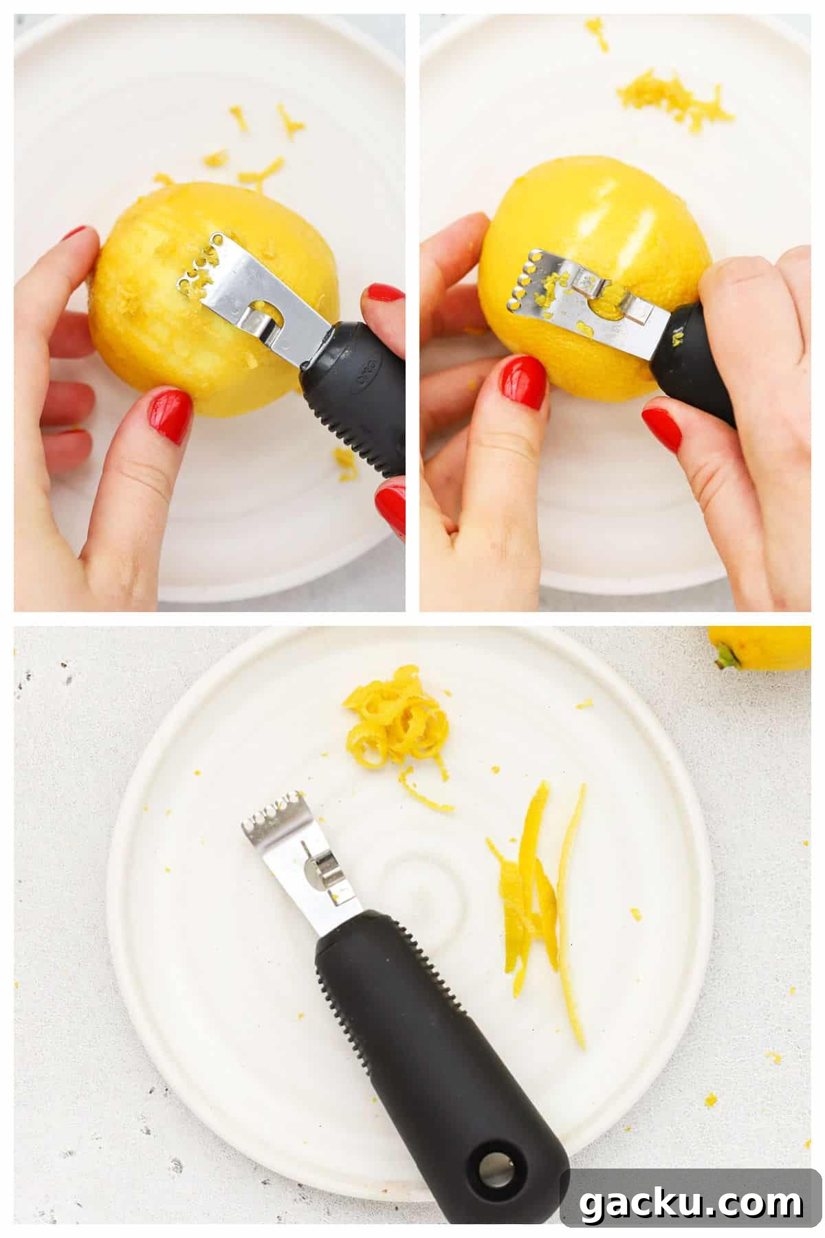 zest a lemon with a citrus zester