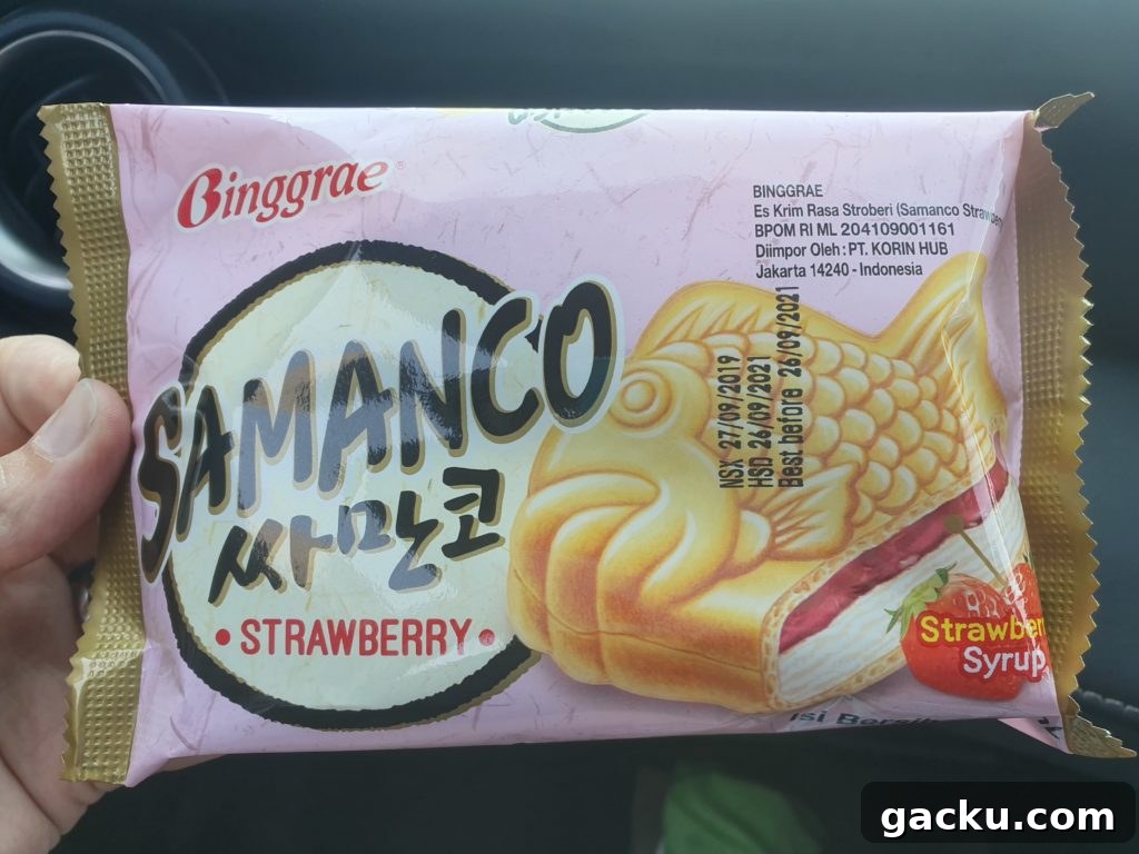 Unusual Dessert: How Fish-Flavored Ice Cream Became a Trend 2 Packet of samanco fish ice cream, strawberry flavor.