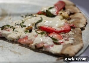Strawberry pizza with burrata